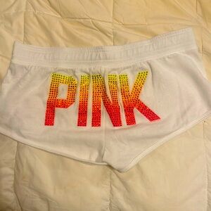 Victoria Secret PINK bling shorts size small missing the tie for the waist